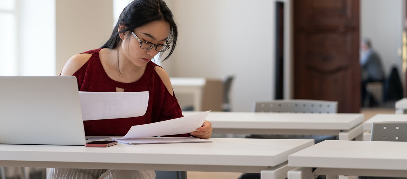 A Student studying